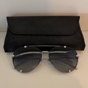 Valentino Women's Sunglasses in Black and Silver